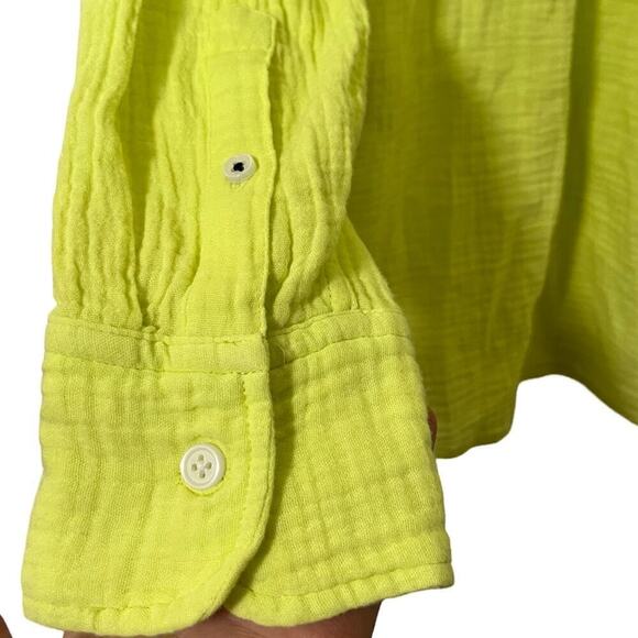 J. Crew Classic Double Gauze Button Up Shirt Size 8 Kiwi Green Lightweight Beach - Picture 5 of 8